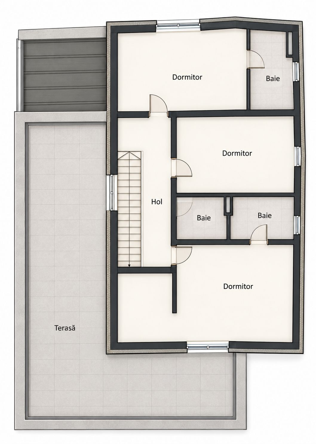 Casa individuala 6 camere, 5 bai, terasa la etaj, curte, P+ET+POD — fotografia 19
