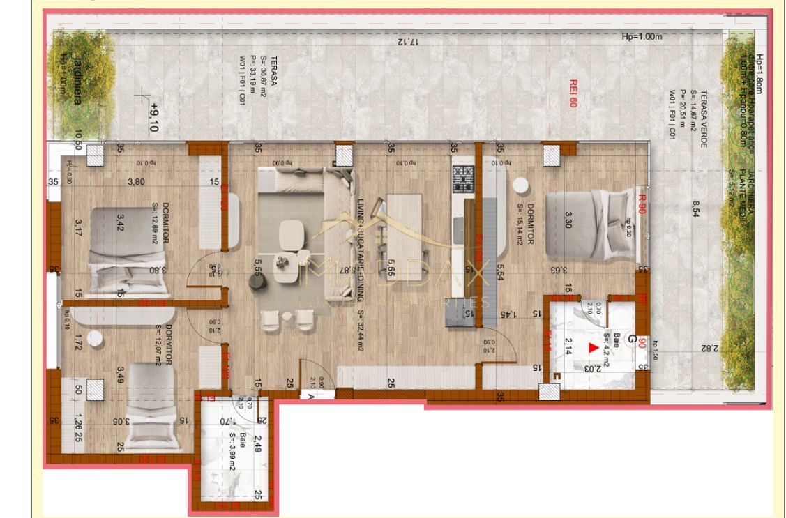 Apartament 4 Camere**TERASA 57 MP**Bloc boutique***NOU// DOMENII — fotografia 34