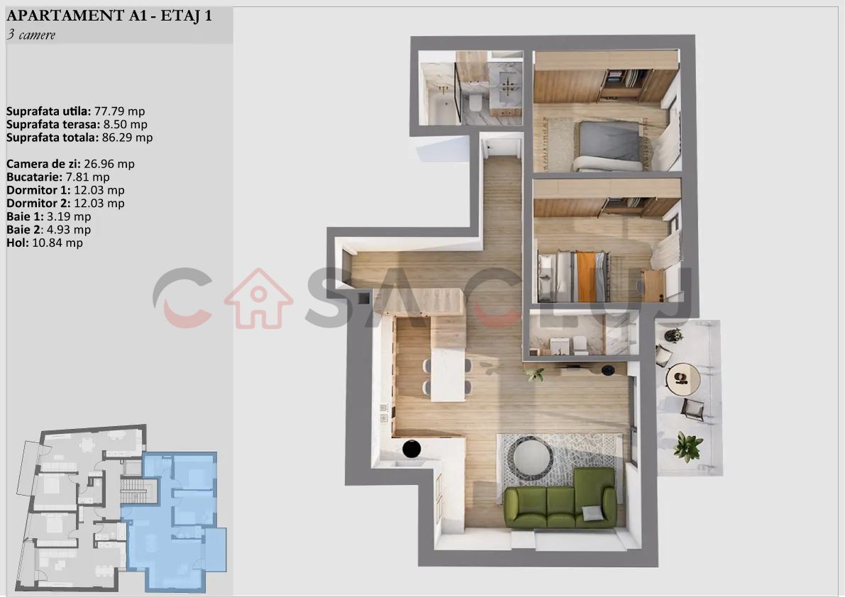 APARTAMENT PREMIUM CU 3 CAMERE ÎN CENTRU, CONSTRUCȚIE NOUĂ!