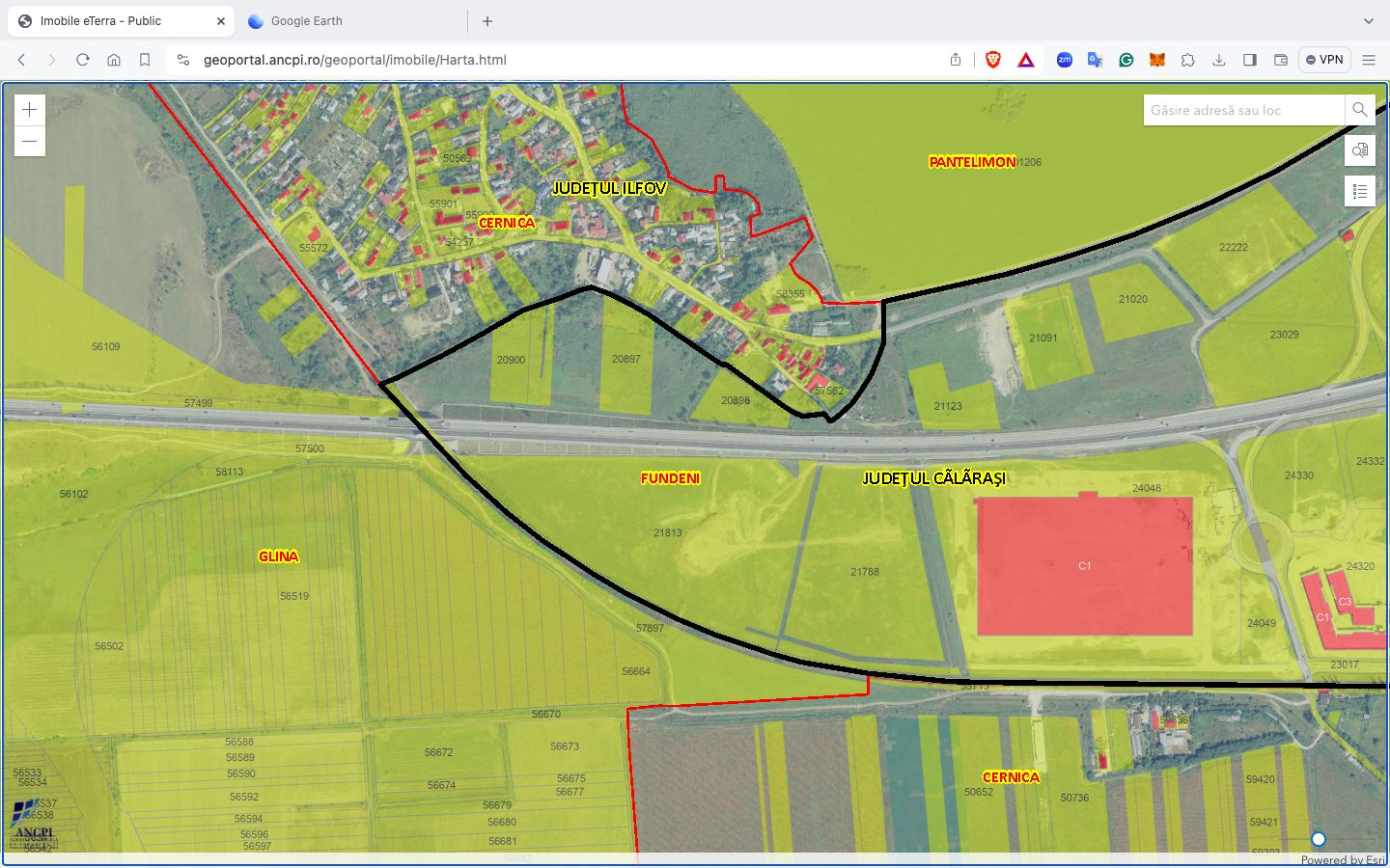Teren intravilan 76.203 mp Fundeni Autostrada A2