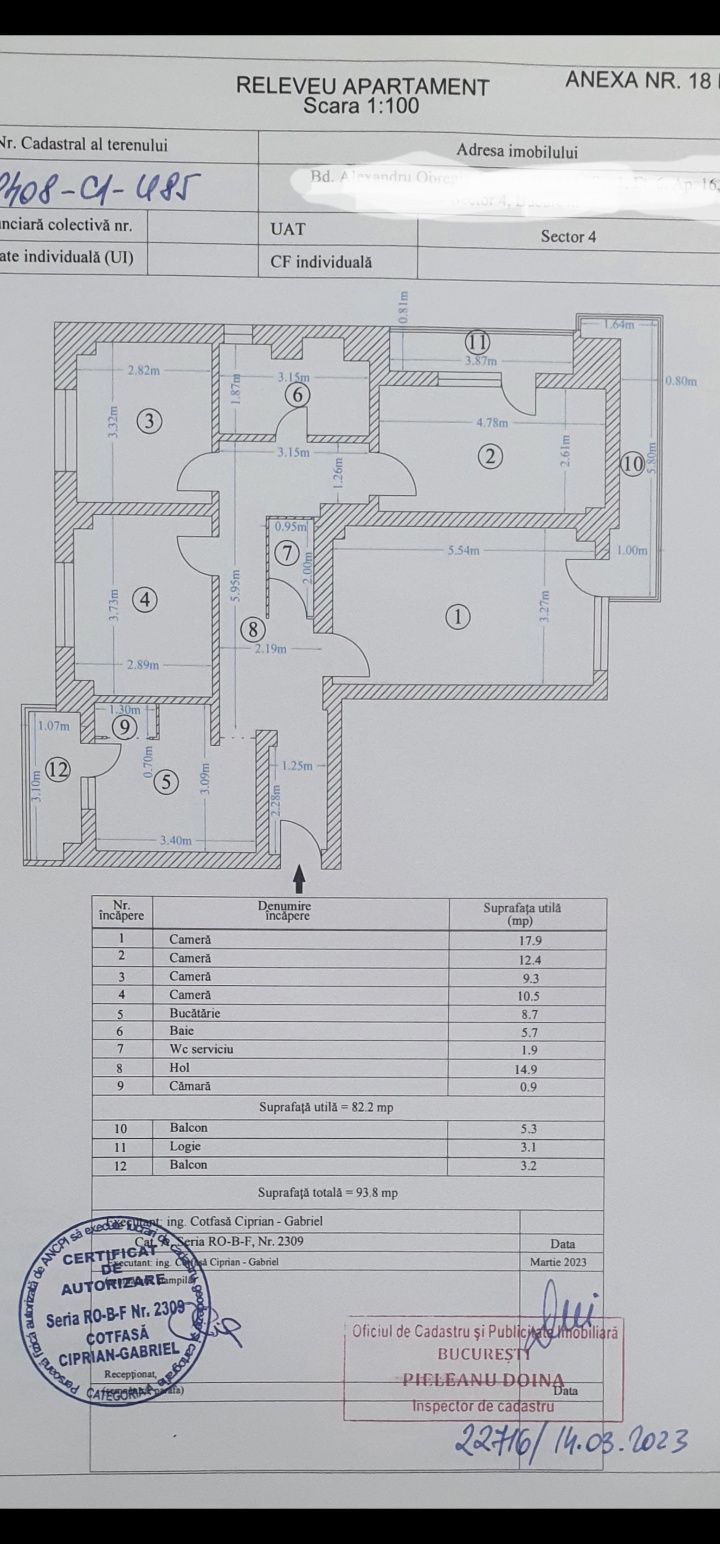 4camere decomandat ,3balcoane , stradal — fotografia 3