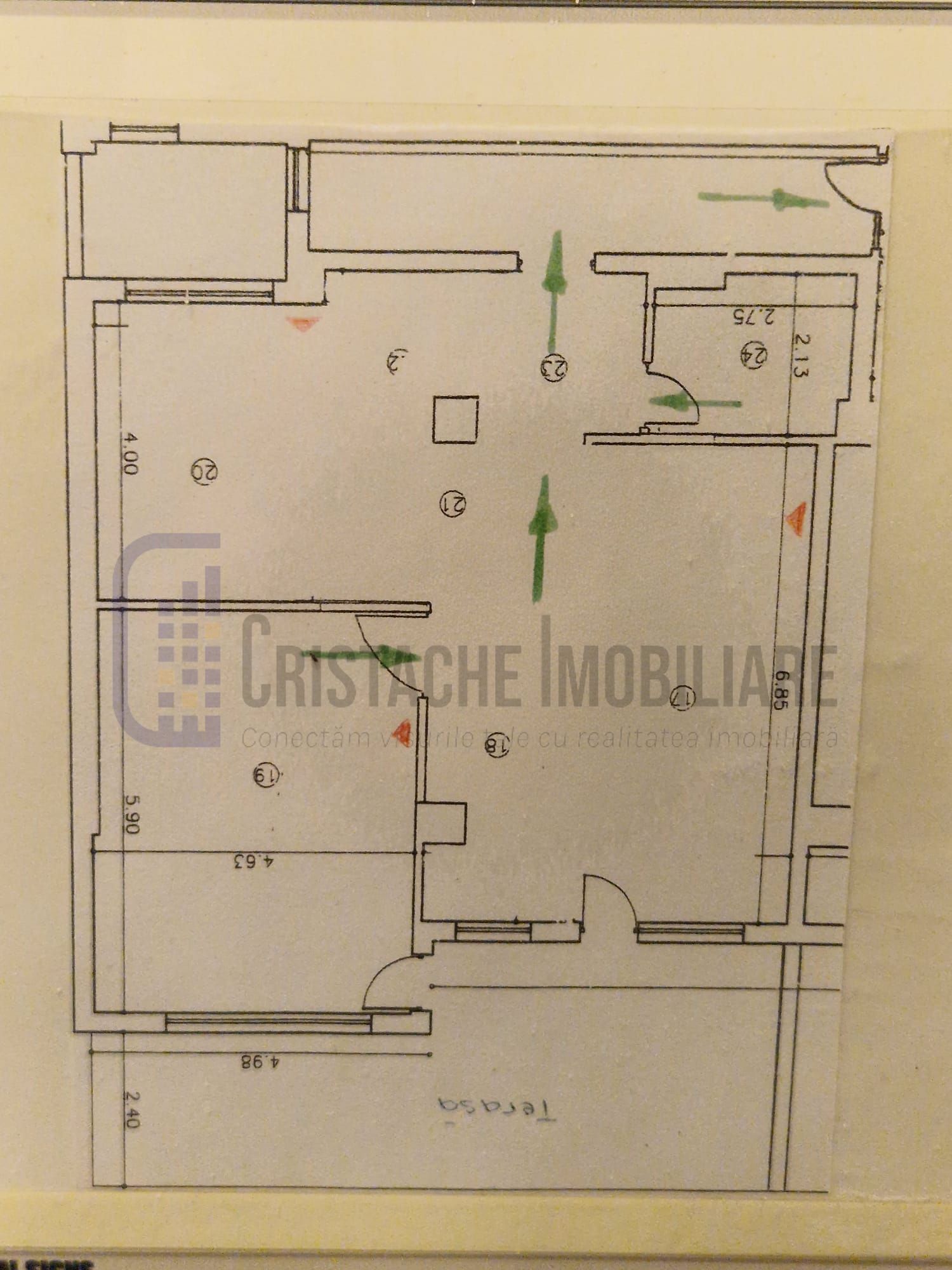 Birou, 100 mp, 3 camere, centrala proprie, Biharia Office Building — fotografia 5