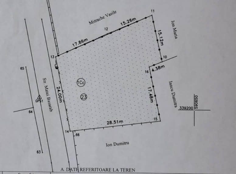 Vand teren Tunari - Matei Basarab - 868 mp.