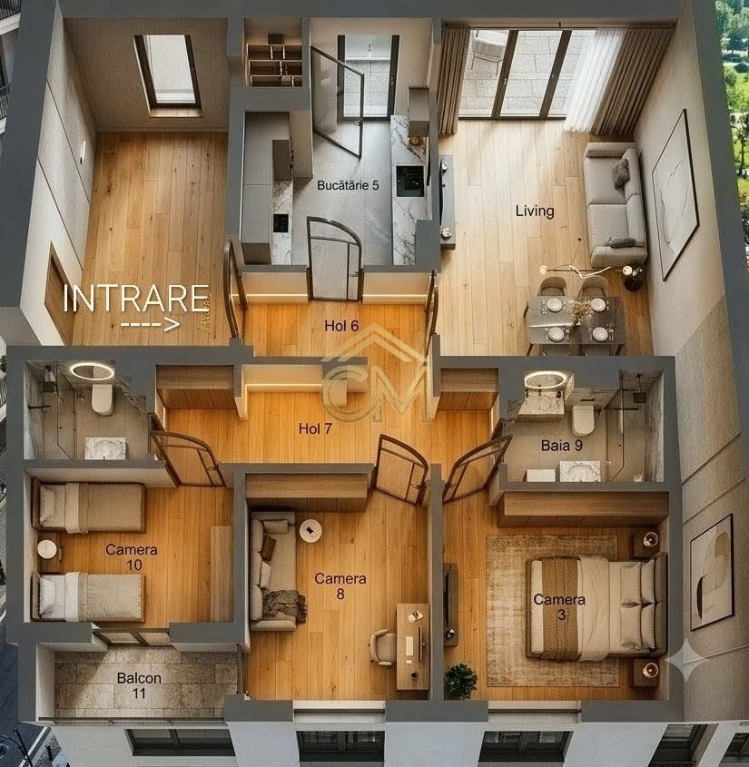 Apartament 4 Camere-2 Bai-2 Balcoane- Pivnita-80 MP