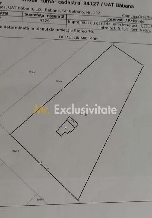 Teren 4226 mp si casa de renovat in loc. Babana, jud. Arges