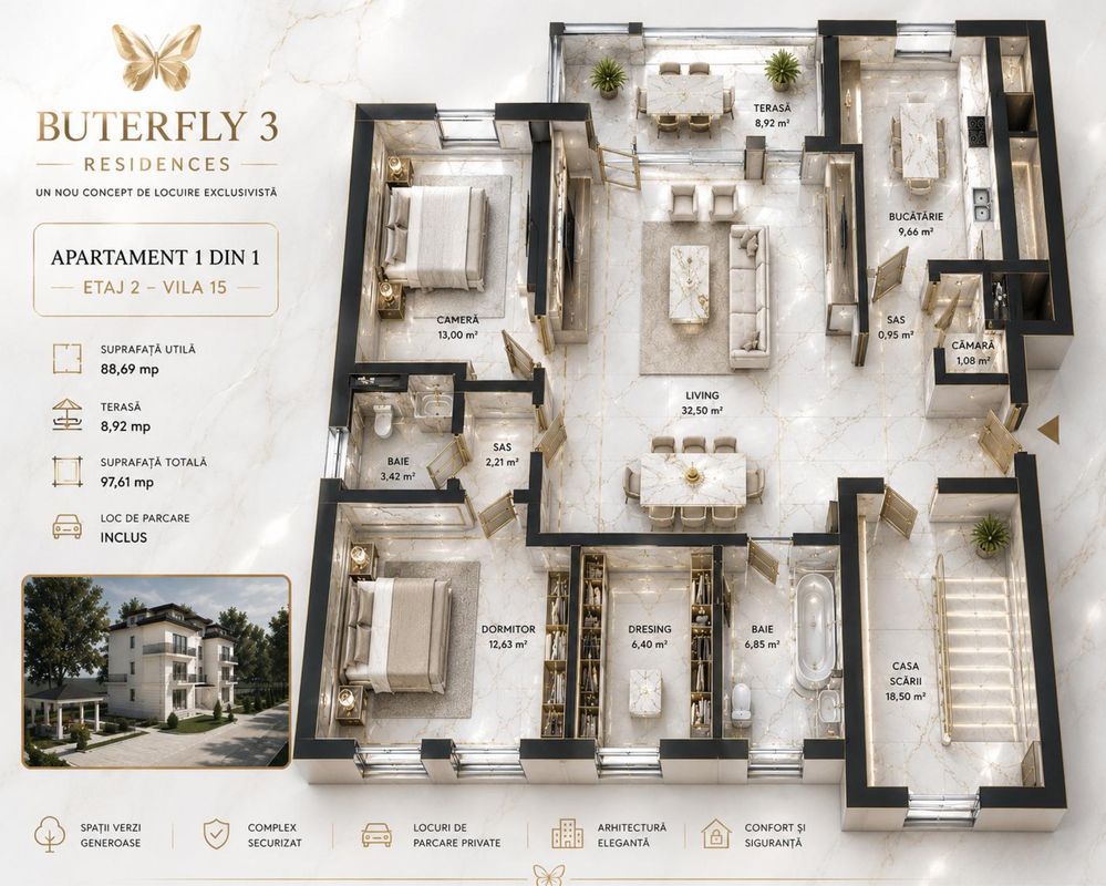 BRASADAS vinde apartament in Butterfly Residence 3. — fotografia 3