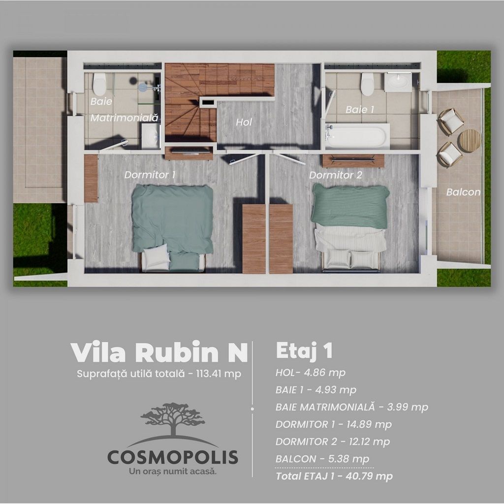 Casa noua tip duplex | 4 camere | 4 bai | Cosmopolis — fotografia 21