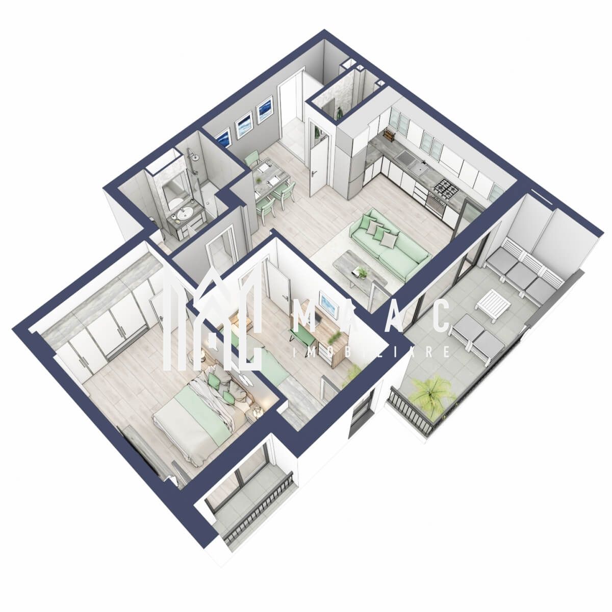 Apartament 3 camere | Balcoane 10.6 mp| Gradina ca. 84mp | Turnisor — fotografia 3