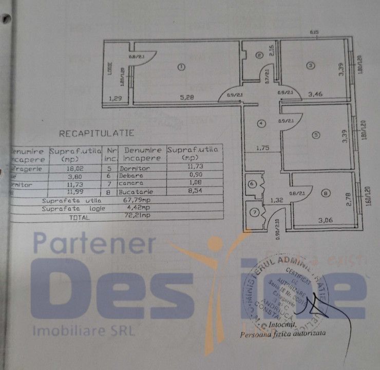 Apartament 3 camere Decomandat, 72 mp, Zona MIRCEA CEL BATRAN — fotografia 8