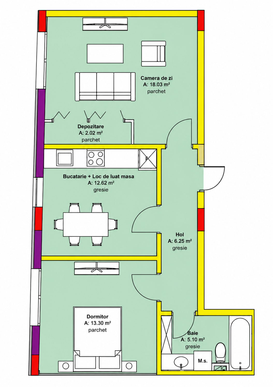 Apartament 2 camere 57mp zona Oasului