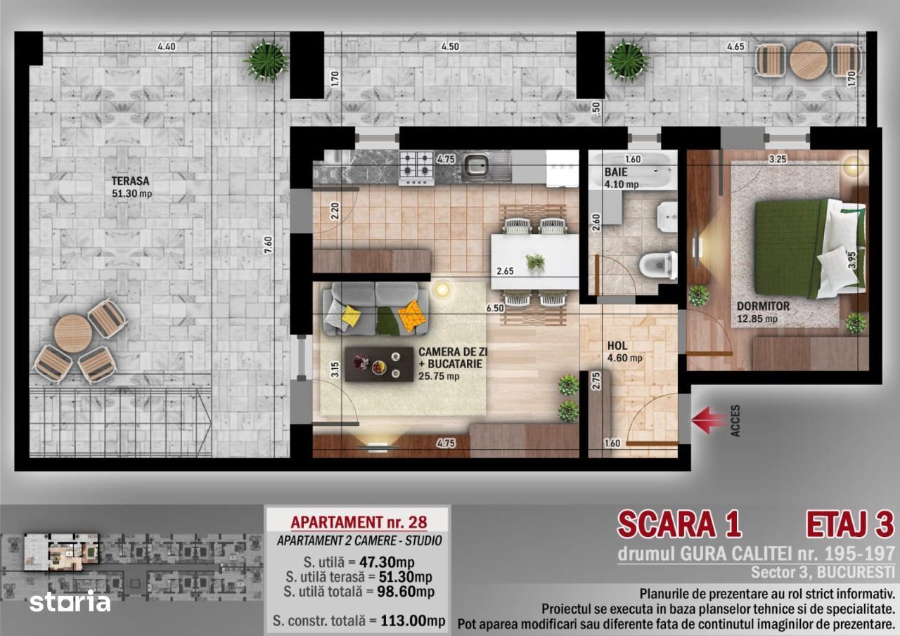 BRASADAS vinde Penthouse 4 cam spatios Metrou Parc Titan — fotografia 4