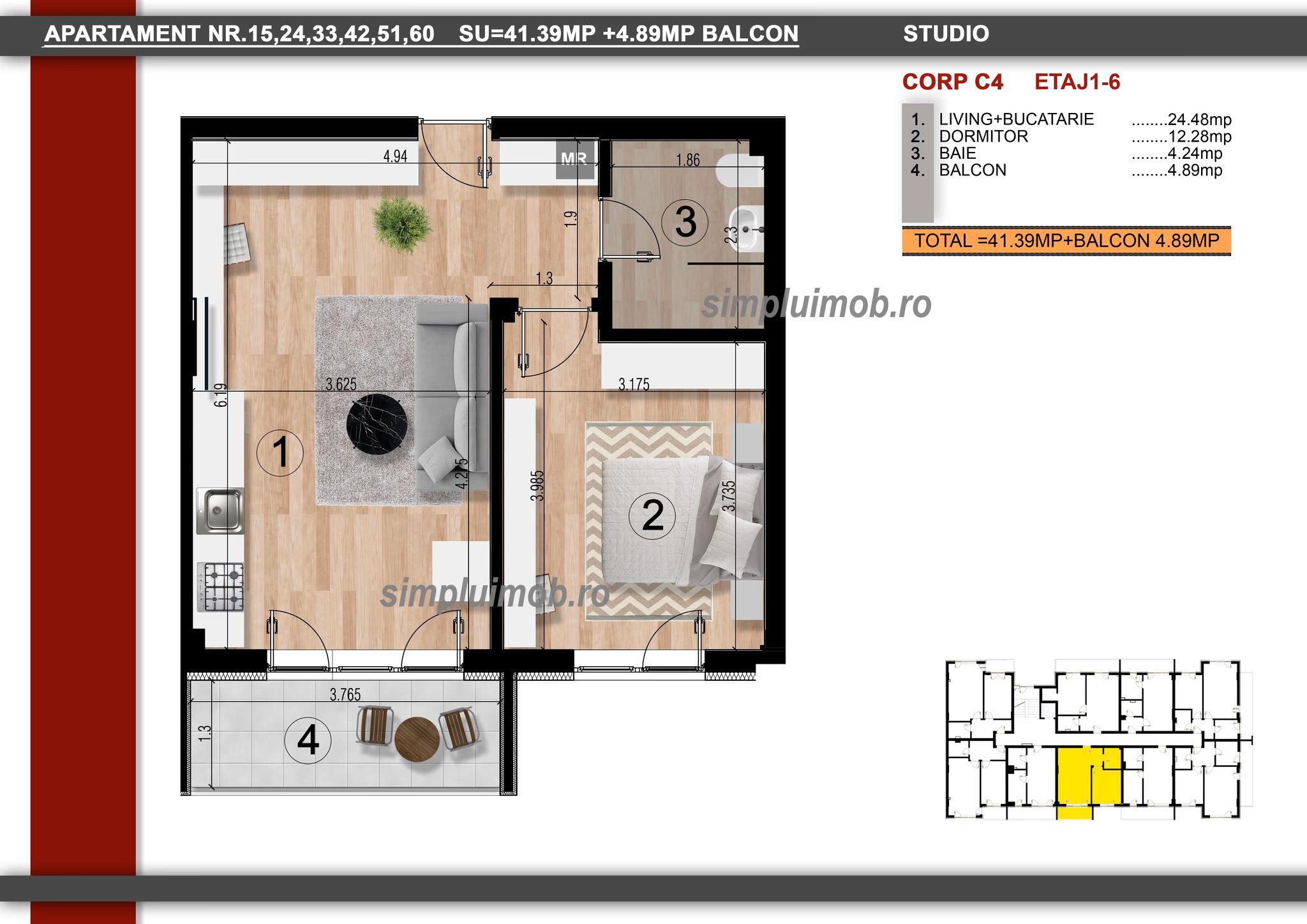 Finalizat - Apartament 2 Camere Bloc Nou Metrou Berceni — fotografia 3