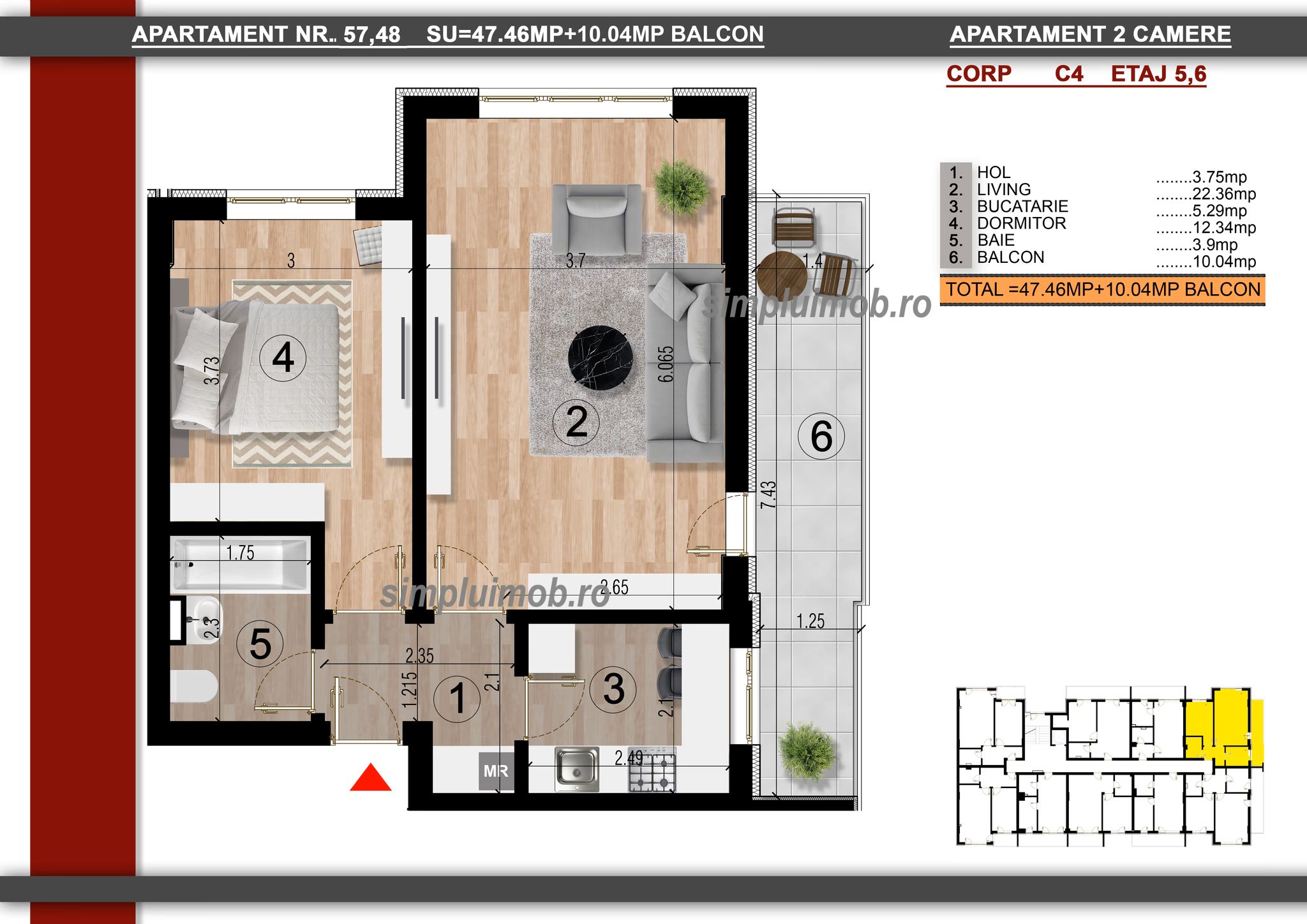 Finalizat - Apartament 2 Camere Bloc Nou Metrou Berceni — fotografia 6