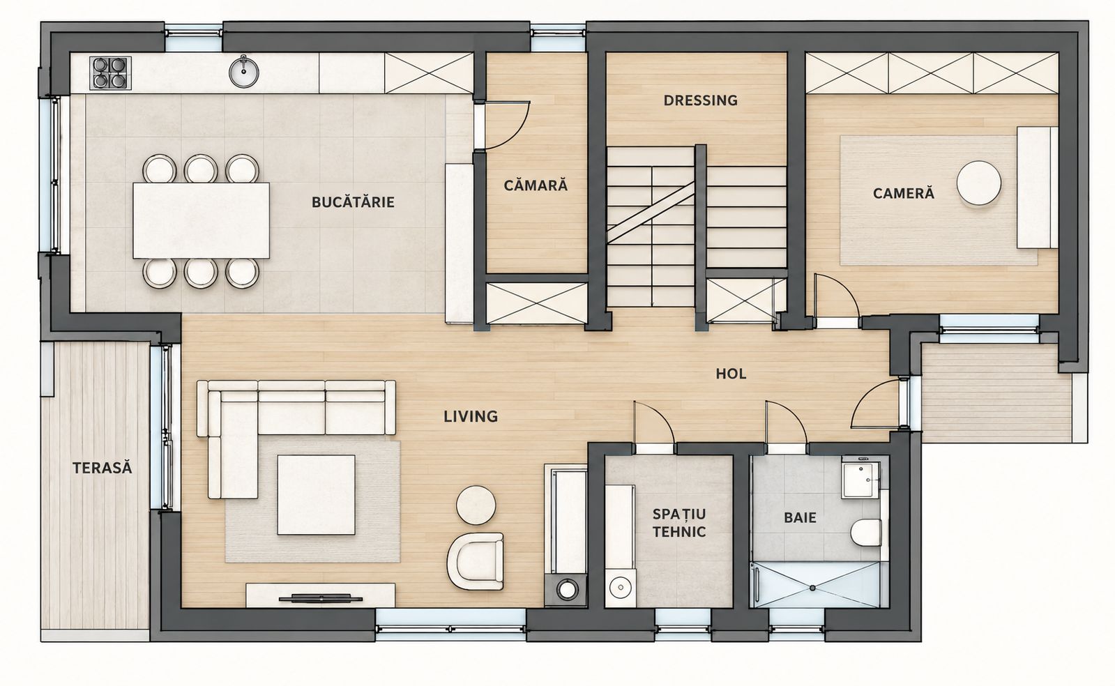 Casa individuala NZEB, 5 camere, 3 bai, finisata, P+ET+POD, Someseni — fotografia 5