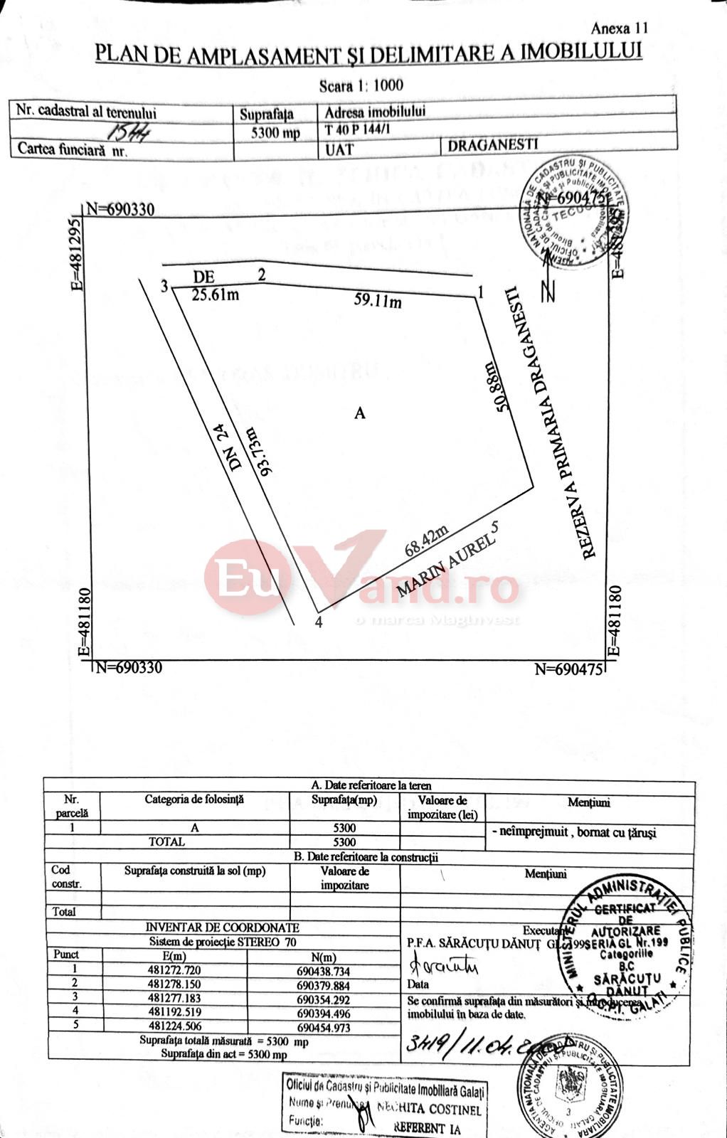 De vanzare teren extravilan Tecuci, la intrarea in oras dinspre Draganesti