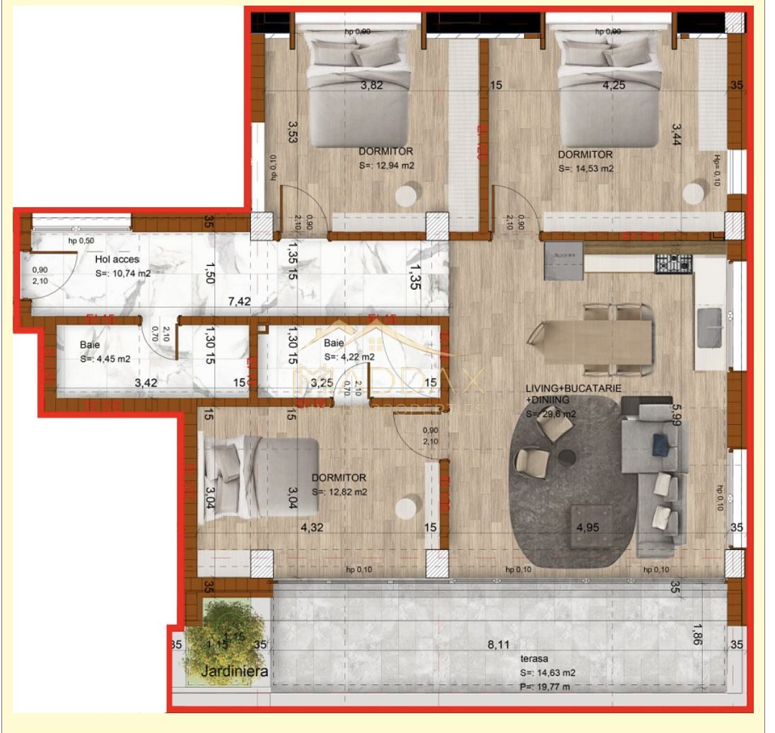 Apartament 4 Camere**TERASA**Bloc boutique***NOU// DOMENII — fotografia 37