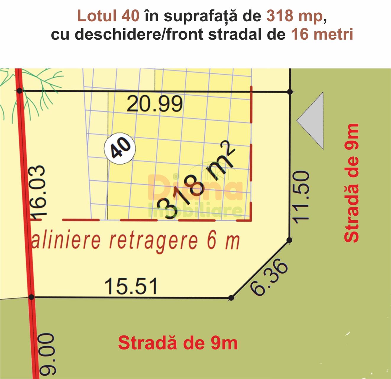 Teren intravilan 318 mp pentru casă, lotul 40 — str. Viile Sibiului, Sibiu