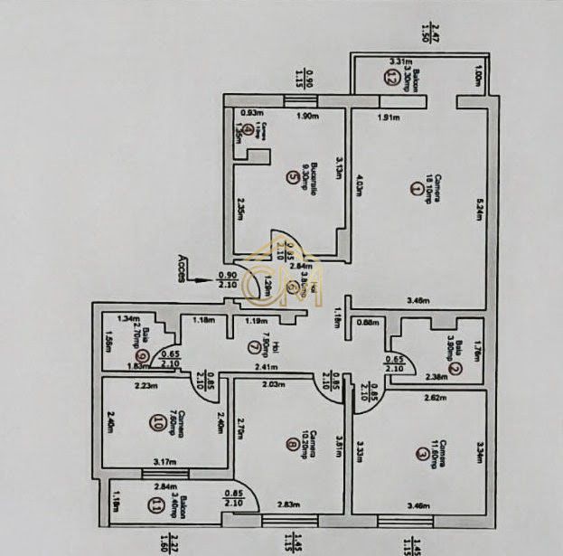 Apartament 4 Camere-2 Bai-2 Balcoane- Pivnita-80 MP