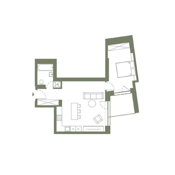 Apartament cu 2 camere, finisat modern — fotografia 3