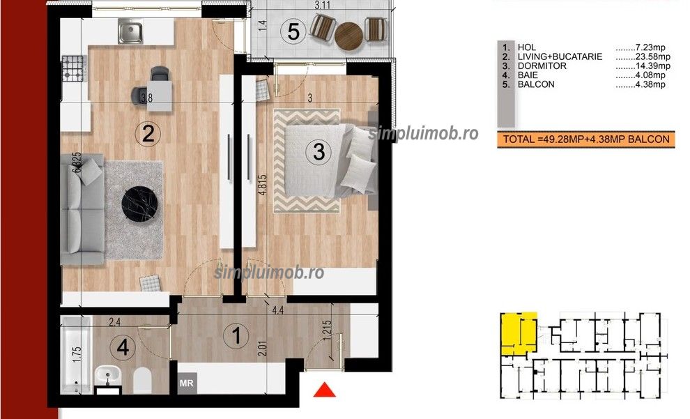 2 Camere Decomandat Bloc Nou Finisaje Moderne — fotografia 6