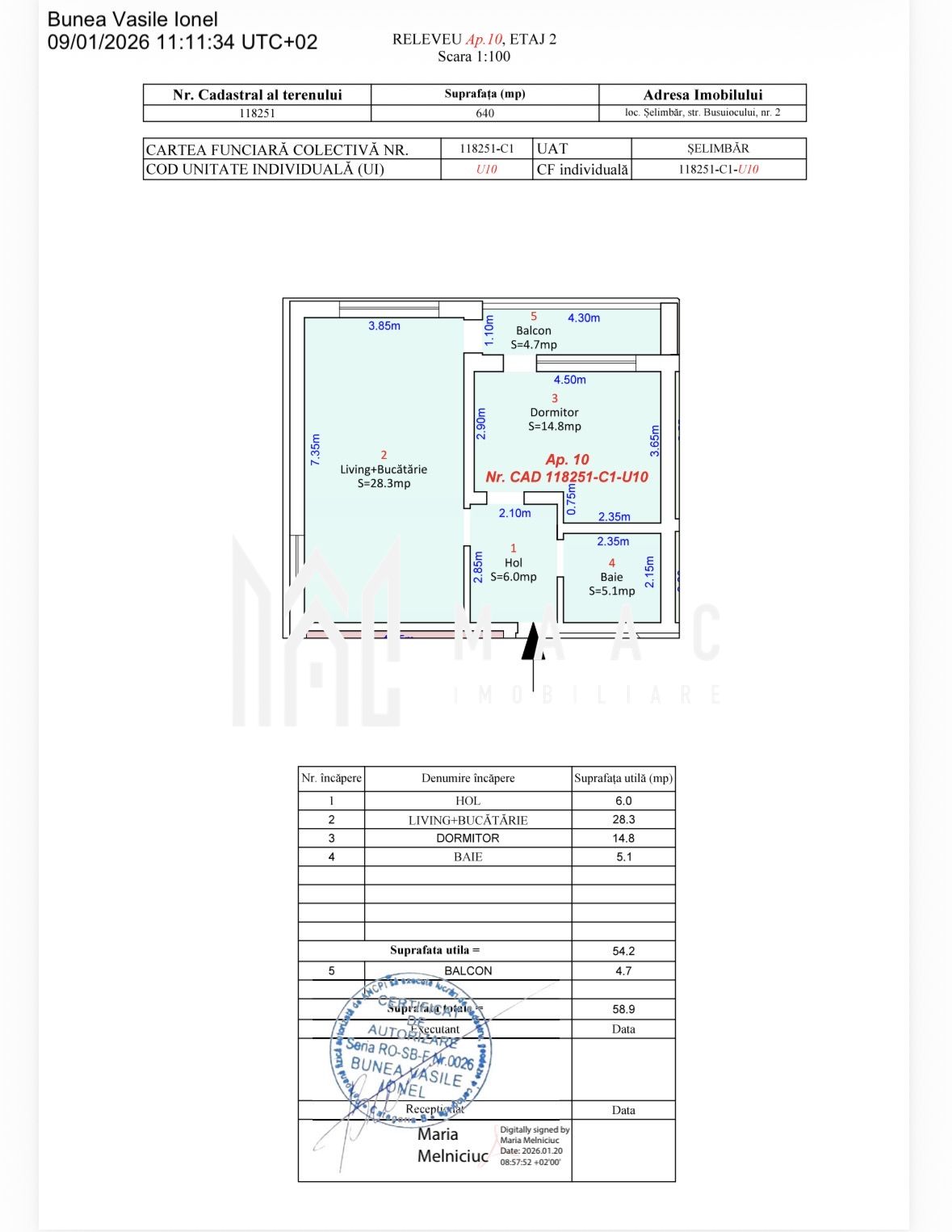 Apartament 2 camere I Etajul 1 I Balcon I Selimbar — fotografia 8