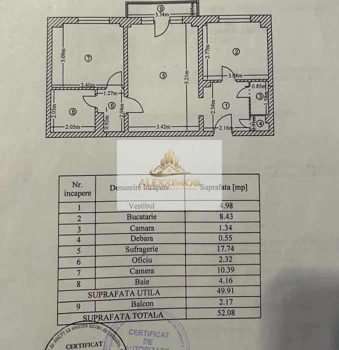Apartament de Vanzare - 2 Camere - 52 mp - Tineretului — fotografia 3