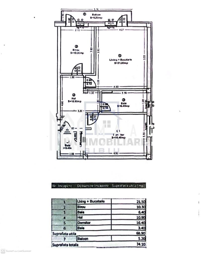 Apartament 3 camere de vânzare | Sibiu, Turnișor | 70 mp — fotografia 13