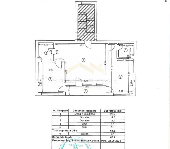 Apartament 3 camere premium | Orientare sud | 2 băi | 2 parcări City Nord Tunari — fotografia 17