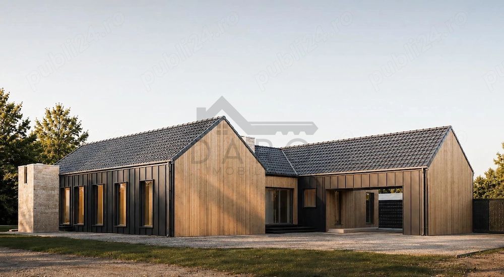 Casa individuala superba, cu arhitectura scandinava, moderna - langa padure, teren generos