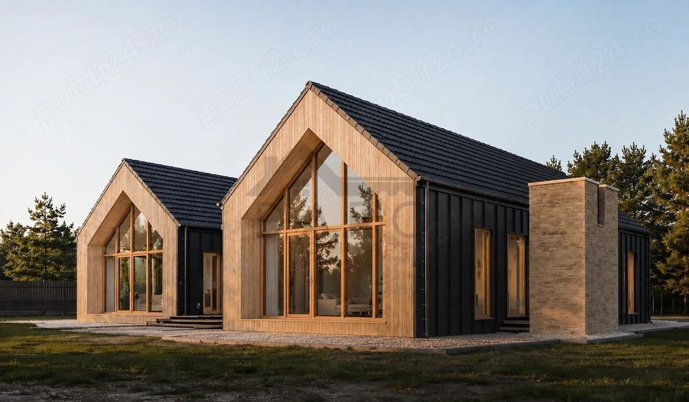 Casa individuala superba, cu arhitectura scandinava, moderna - langa padure, teren generos — fotografia 4