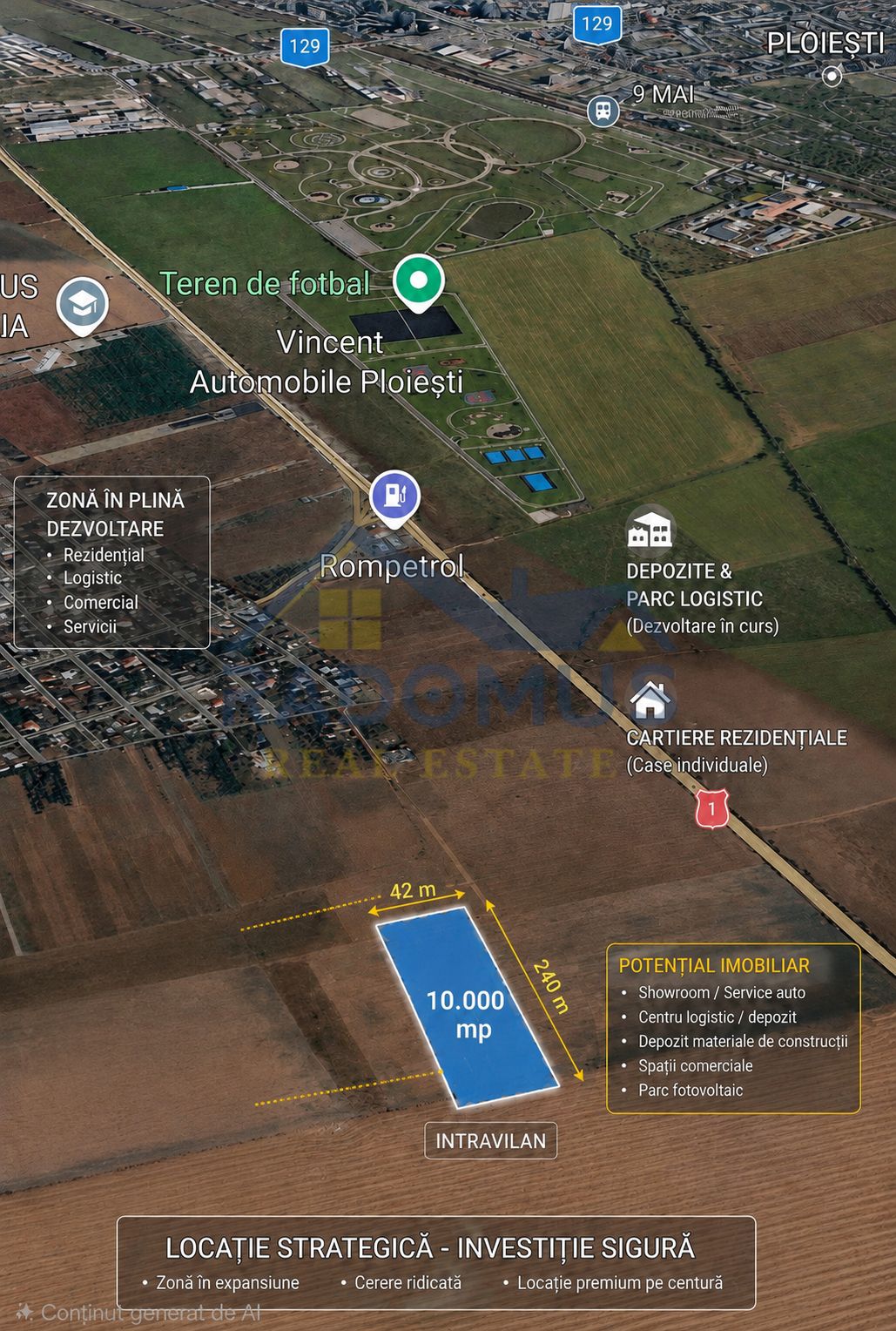 Teren Intravilan 10.000 MP – Ploiești Vest - Curent electric - 15€/mp — fotografia 6
