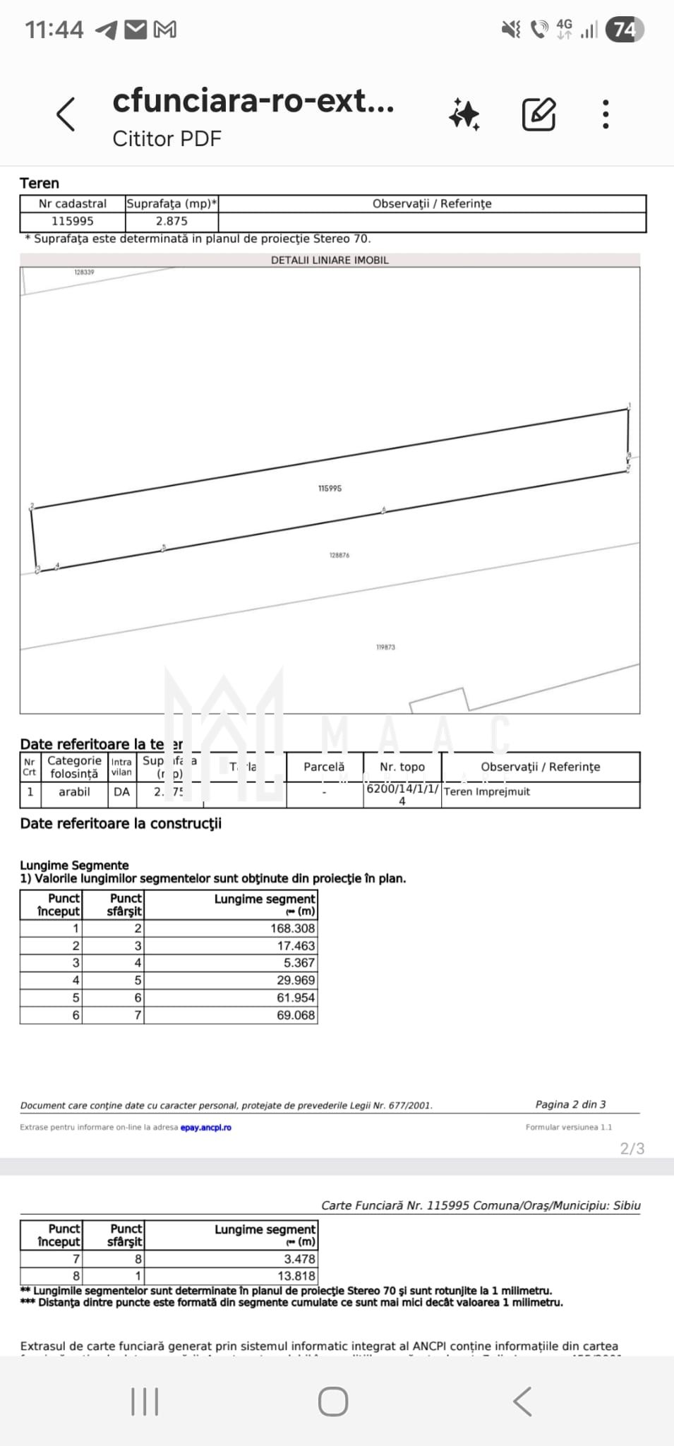 Teren intravilan 2.875 mp | Industrial Vest, Sibiu | 18 m
