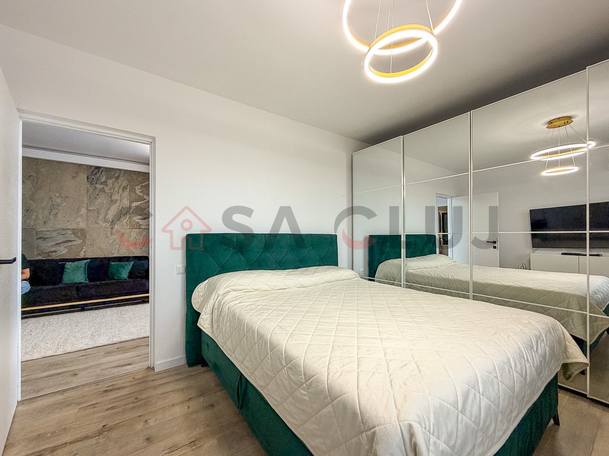 Apartament cu 2 dormitoare + living cu bucatarie open space