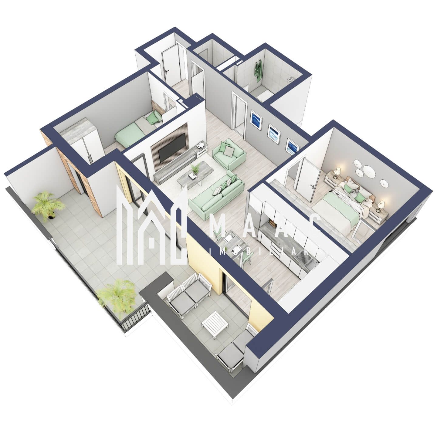 Apartament 3 camere | Balcon 22.2 mp | Etaj 3 | Turnisor — fotografia 3