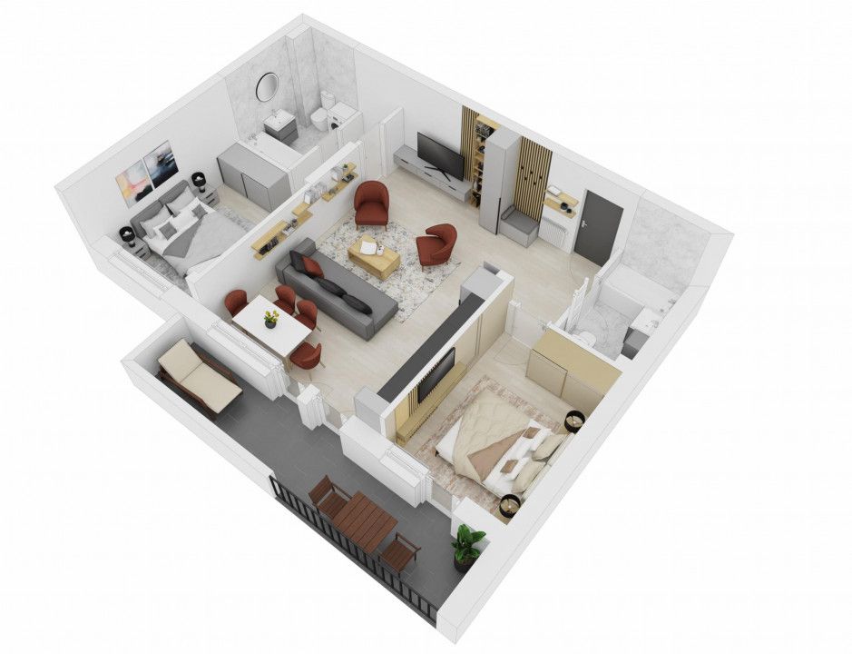 Apartament de vanzare 3 camere Sibiu Doamna Stanca 64mpu semifinisat — fotografia 6
