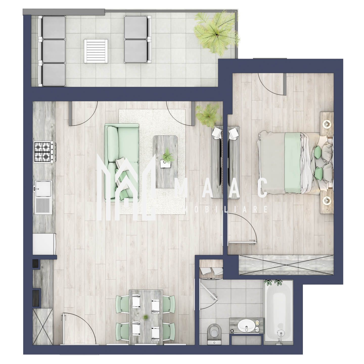 Apartament 2 camere | Etaj 3 | Balcon 10.7 mp | Turnisor
