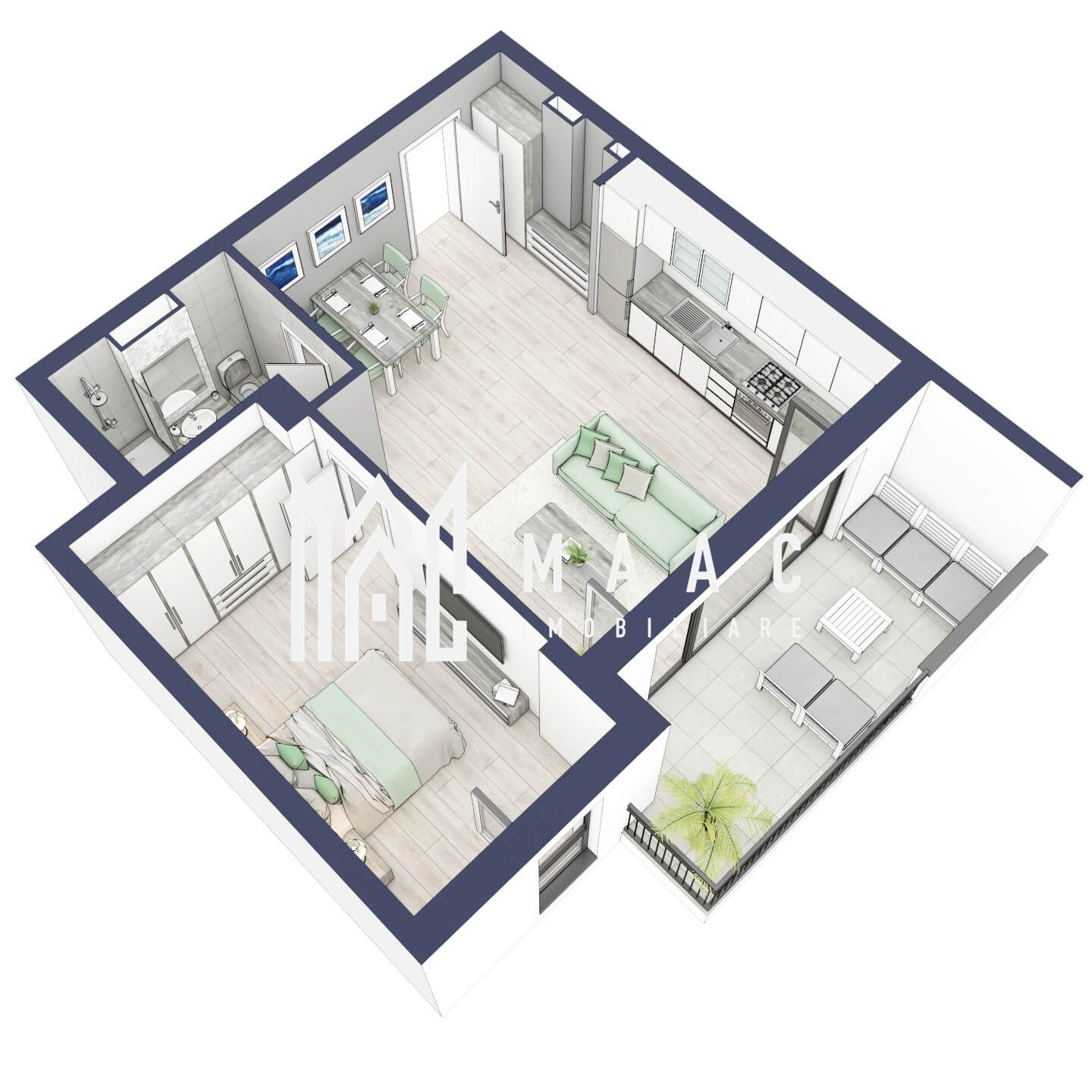 Apartament 2 camere | Etaj 3 | Balcon 10.7 mp | Turnisor — fotografia 5