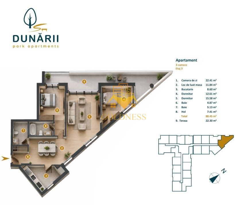 Apartament 110 mp Intre Lacuri Iulius Mall Dunarii 2600/mp Comision 0% — fotografia 3