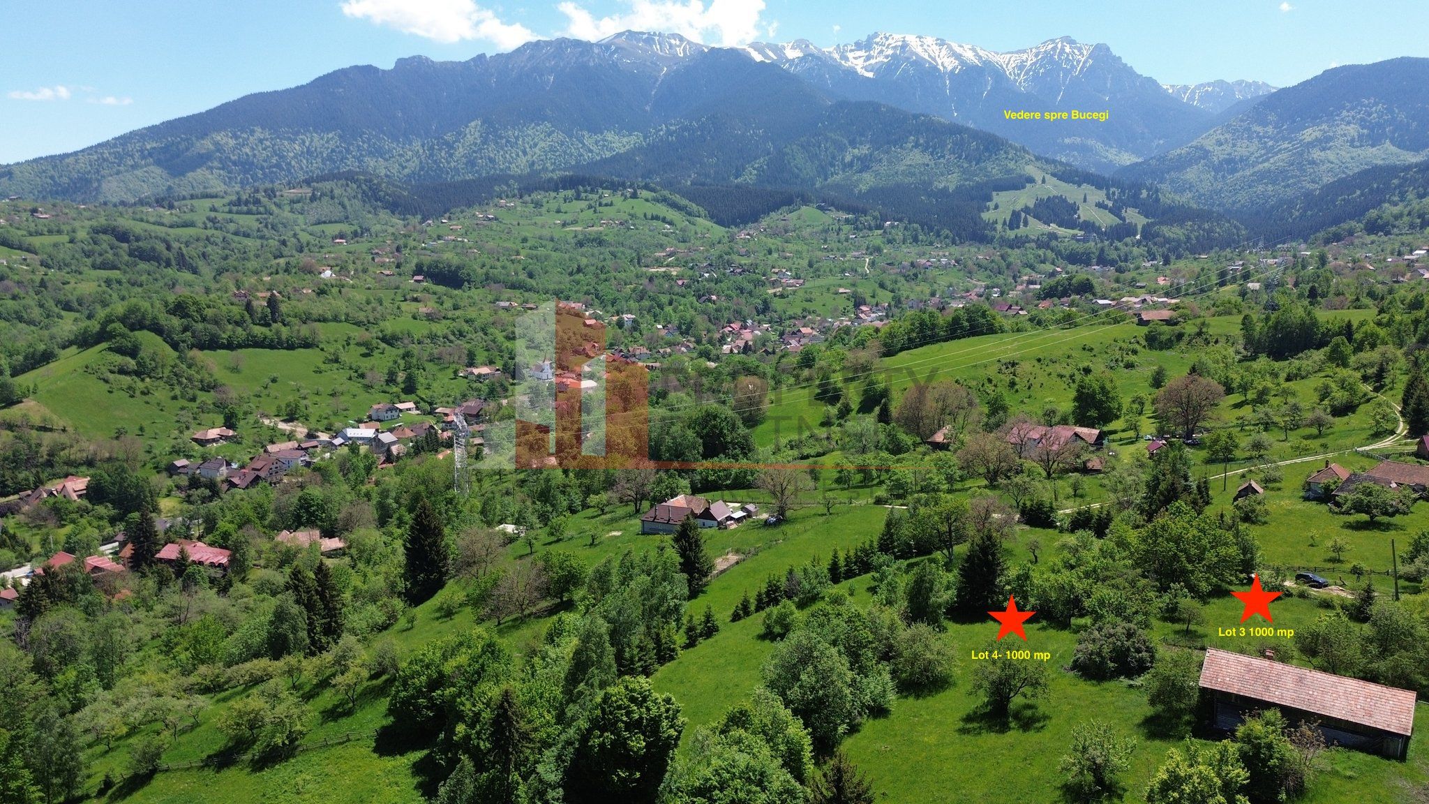 Loturi de teren 1.000 mp | Poarta – Bran | Vedere panoramică către Munții Bucegi — fotografia 2