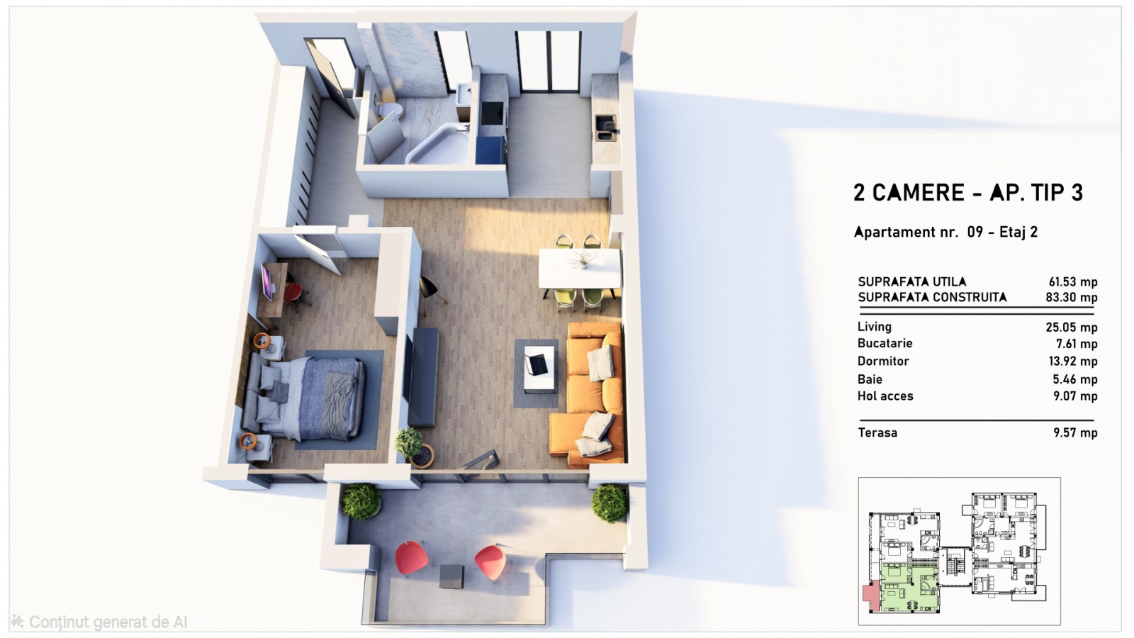 Apartament 2 camere, bloc nou, Braytim - Musicescu - Comision 0% — fotografia 5