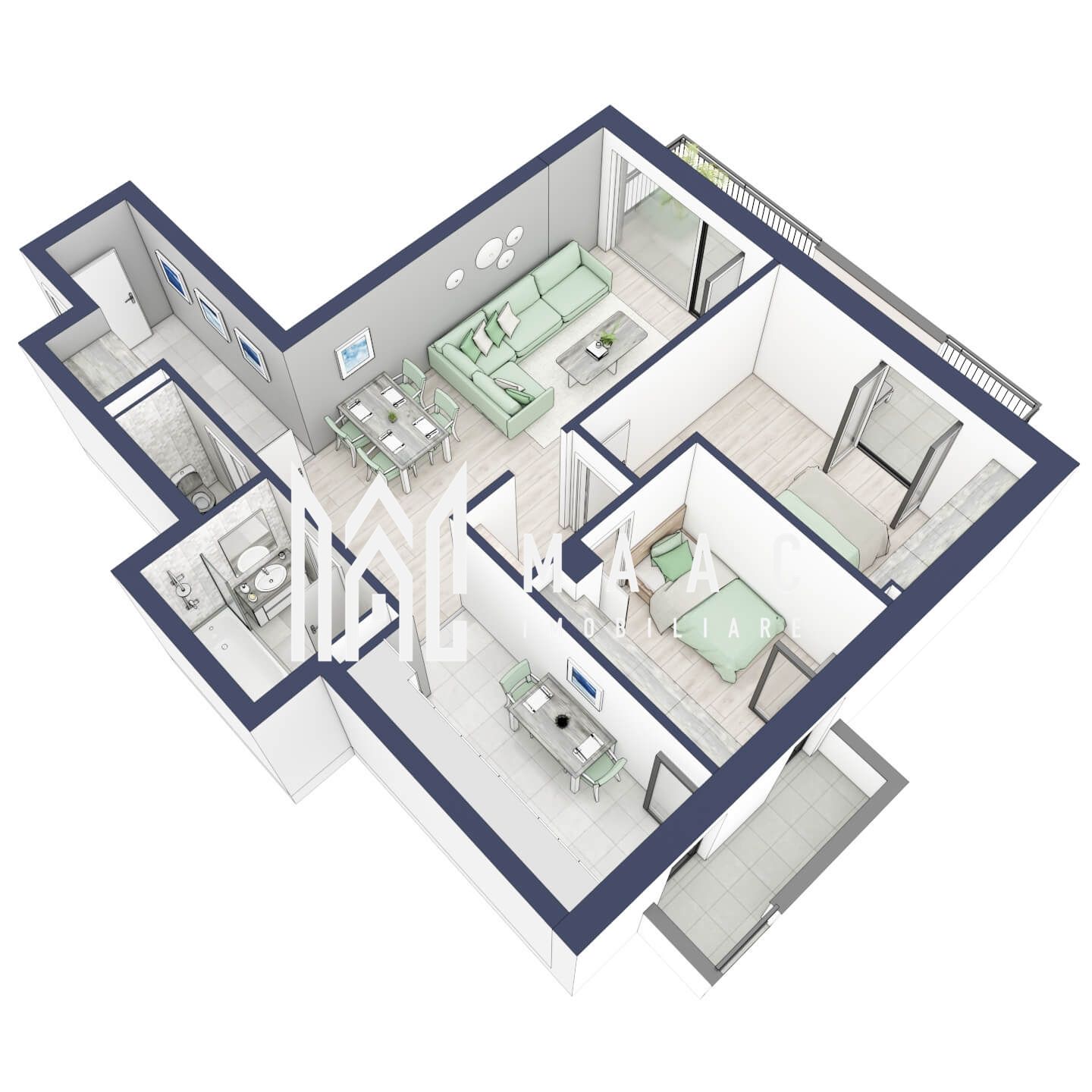 Apartament 3 camere | Balcoane/Terase 31.7 mp | Gradina ca. 61mp | Turnisor — fotografia 3