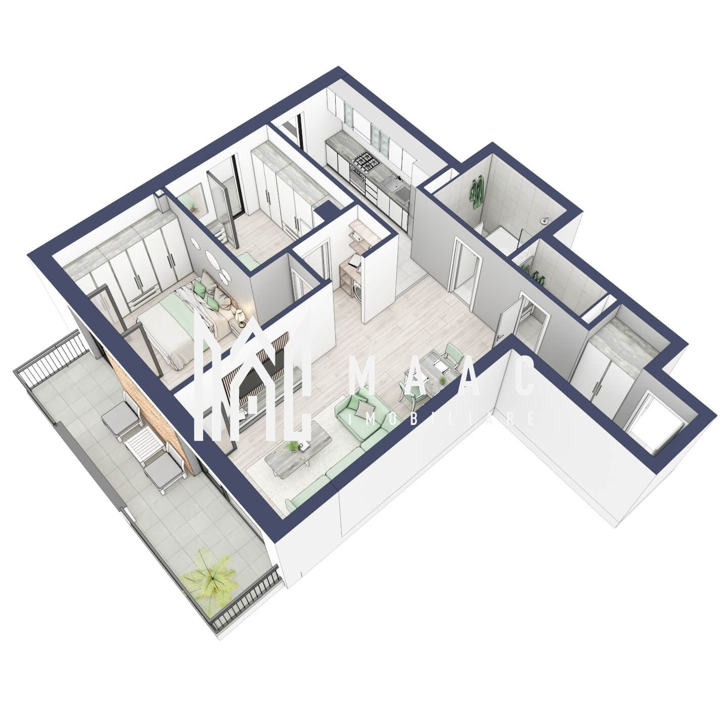Apartament 3 camere | Balcoane/Terase 31.7 mp | Gradina ca. 61mp | Turnisor — fotografia 5