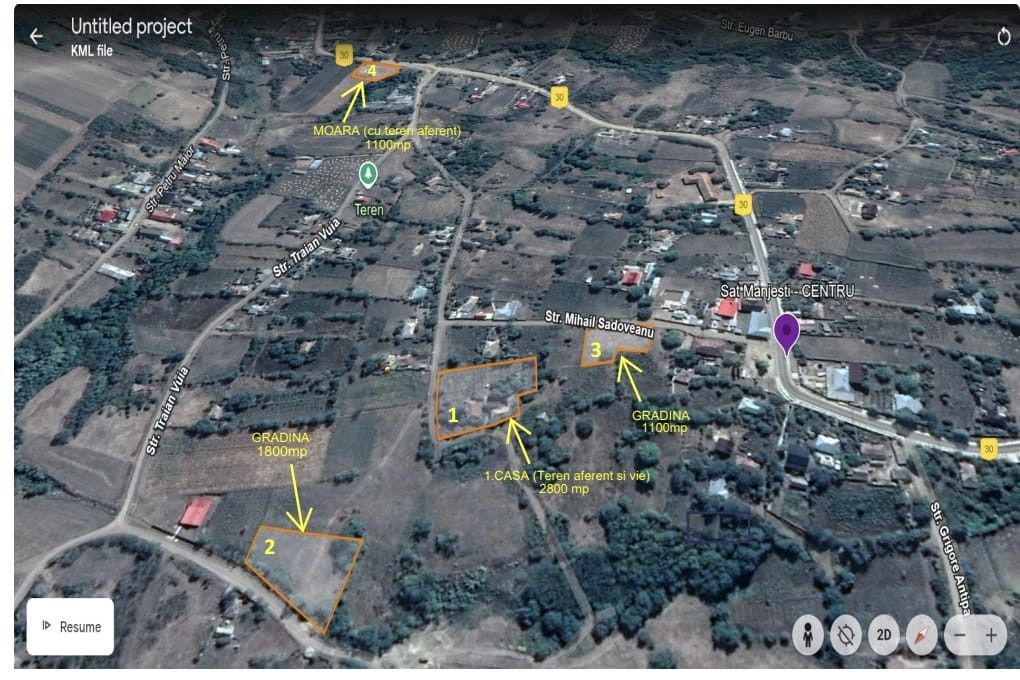 Domeniu complet: moara, casa batraneasca si terenuri  in Manjesti, Vaslui