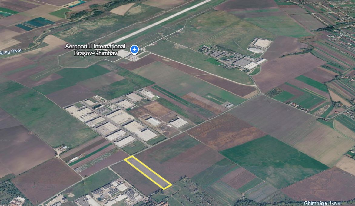 21000 mp,  teren in vecinatatea aeroportului Brasov 50 m deschidere — fotografia 6