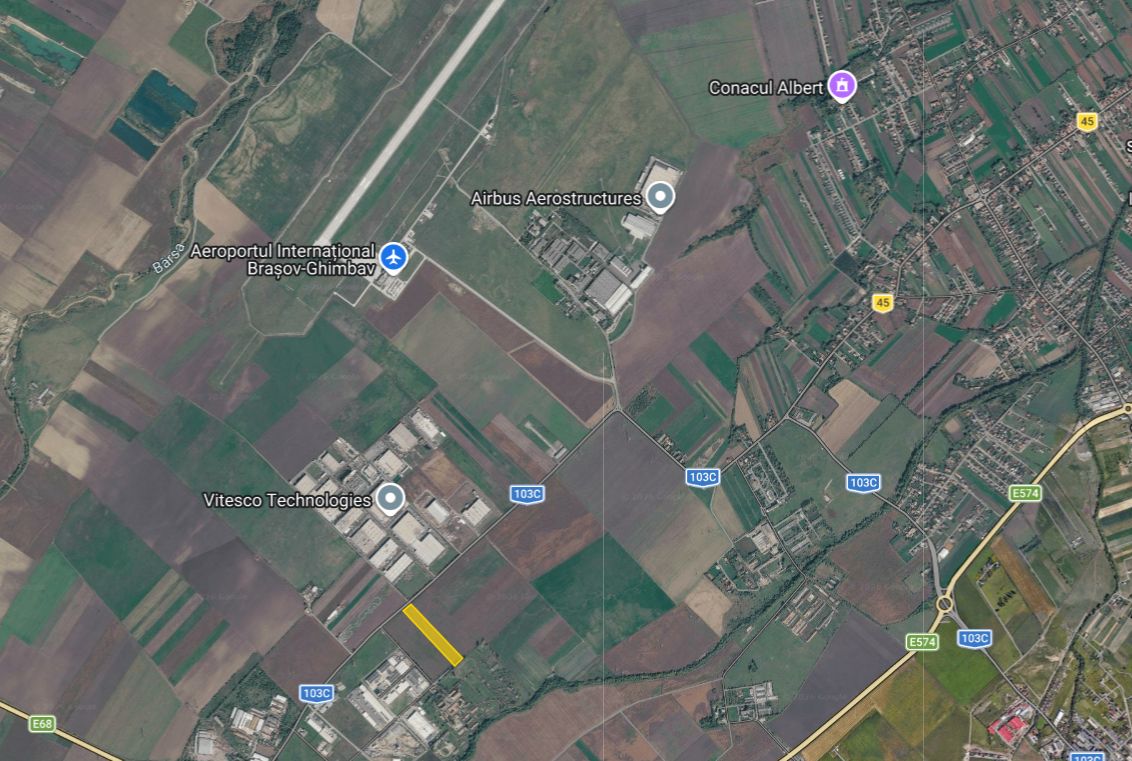 21000 mp,  teren in vecinatatea aeroportului Brasov 50 m deschidere — fotografia 7
