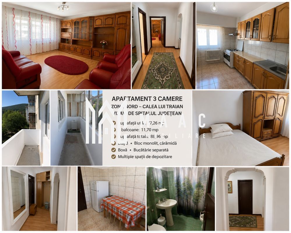 Apartament 3 camere de vânzare | Râmnicu Vâlcea, Nord | 78 mp
