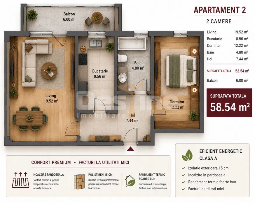 APARTAMENT 2 CAMERE DECOMANDAT — fotografia 8