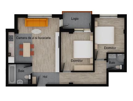 Apartament 3 camere, 2 bai, balcon, etaj intermediar, parcare — fotografia 16