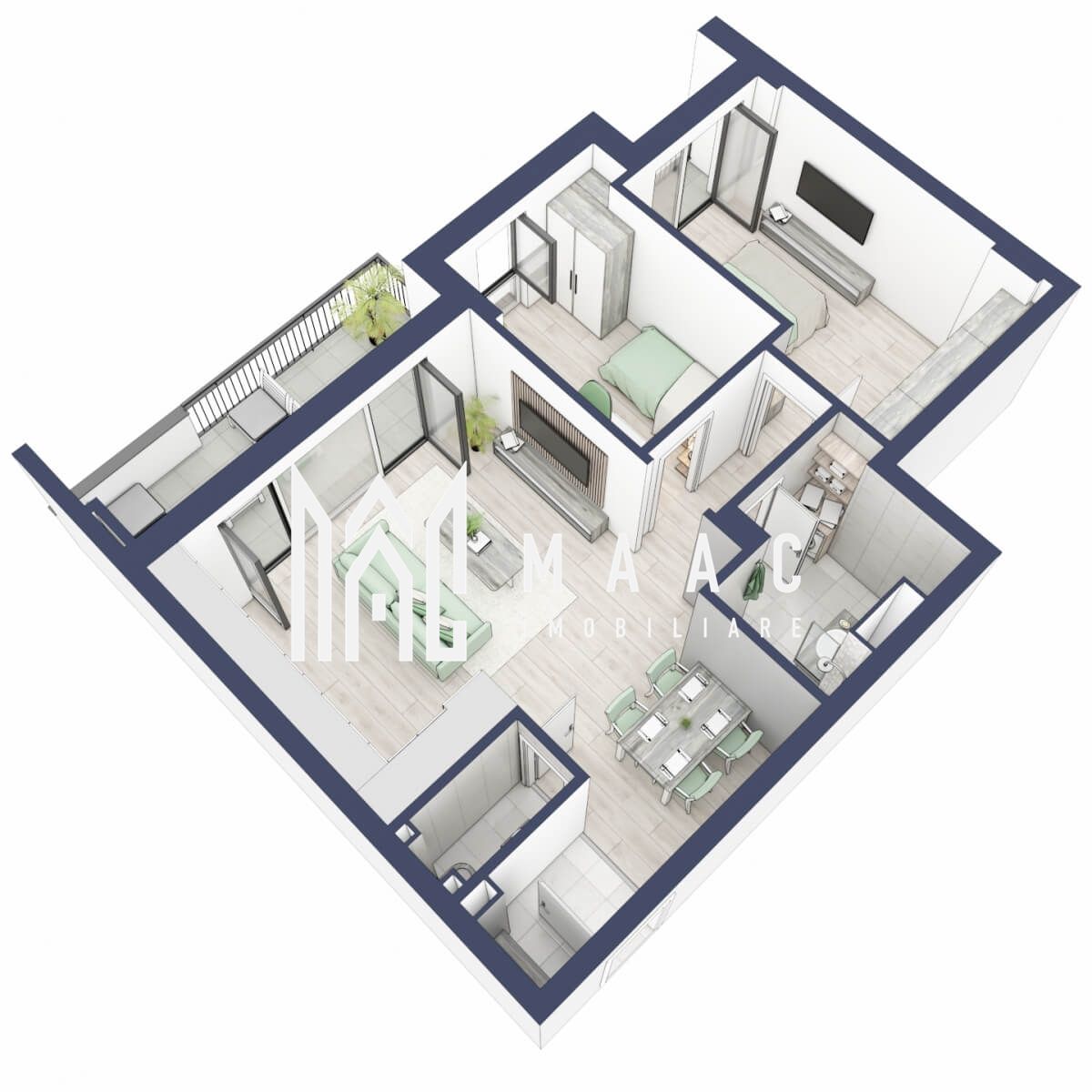 Apartament 3 camere | Balcoane 16.2 mp| Gradina ca. 63mp | Turnisor — fotografia 5