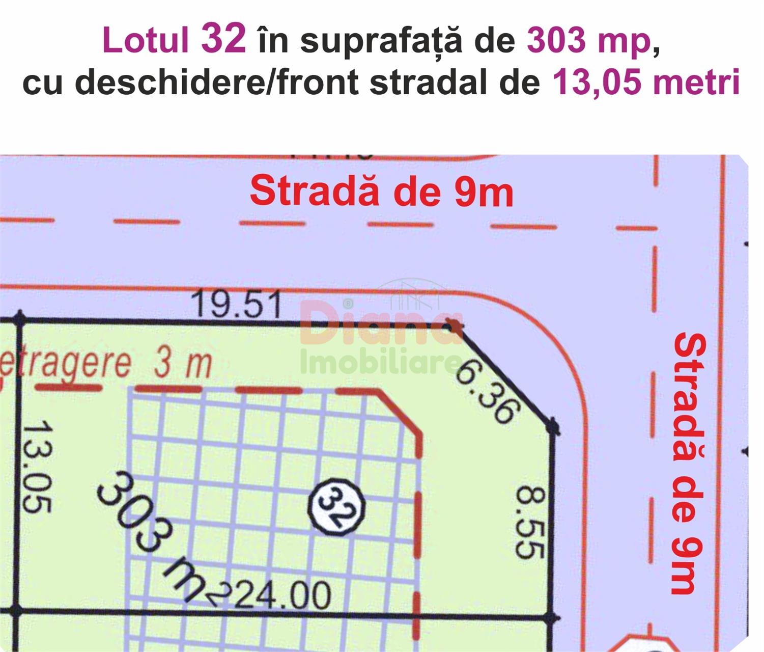 Teren intravilan 303 mp pentru casă, lotul 32 — str. Viile Sibiului, Sibiu